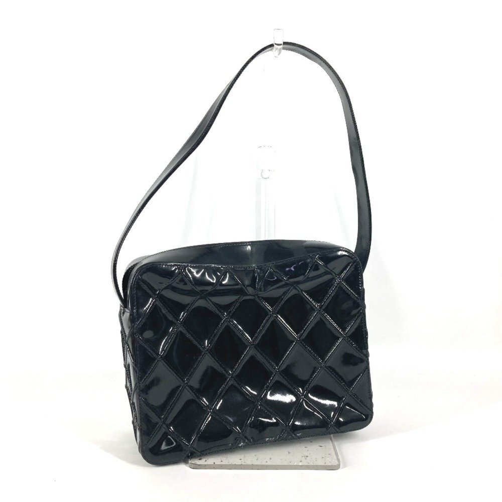 CHANEL Vintage Black Leather Shoulder Bag